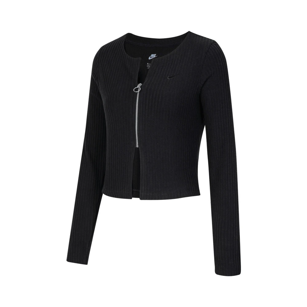 NIKE耐克女款NSW NK CHLL KNT RIB FZ CR时尚针织外套FN3683-010