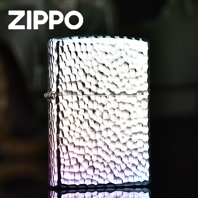 ZIPPO打火机正版镀银炫彩陨石坑常规男士礼品送礼收藏打火机防风
