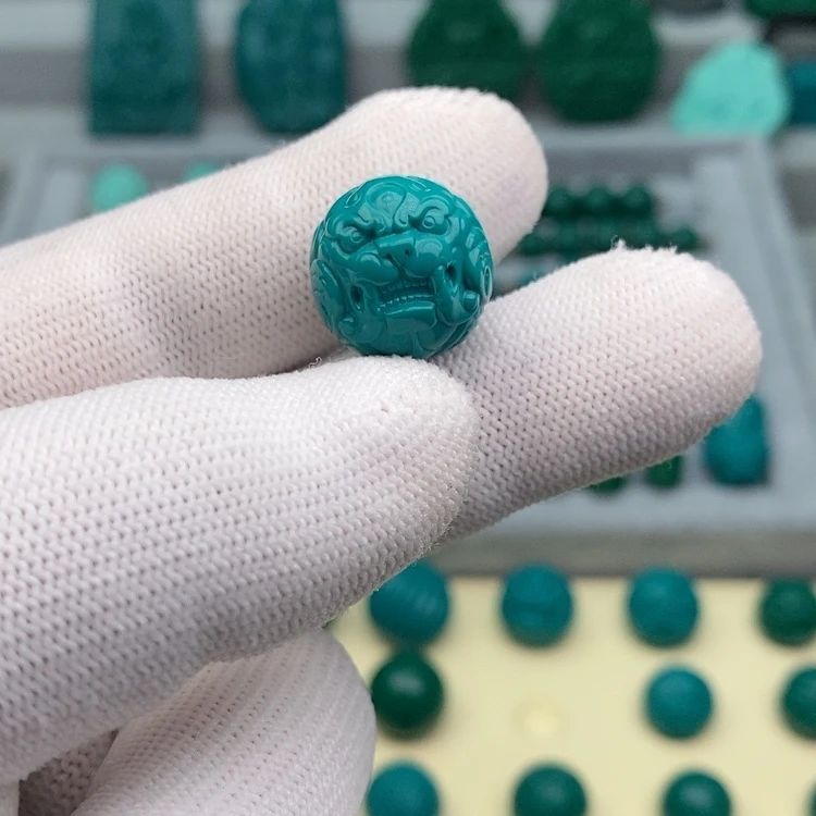 【闪购商品】科技松石膏制品卡15貔貅珠 蓝绿色系 63一颗