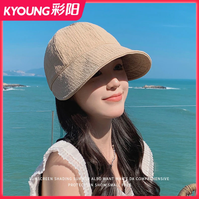 露思同款防晒帽女夏季遮脸防紫外线遮阳帽子网红潮显脸小太阳帽