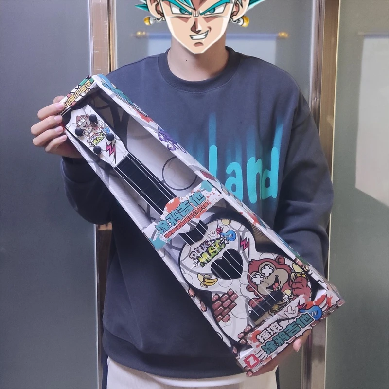 【新疆包邮】涂鸦玩具吉他儿童早教可弹奏吉他新疆包邮