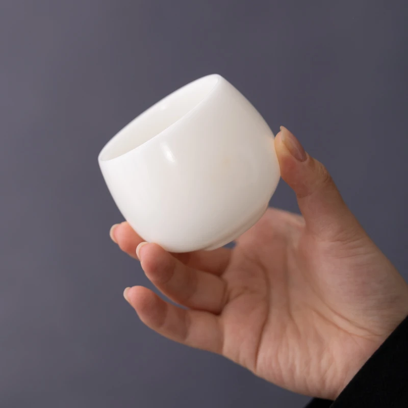 譕白德化冰种白瓷单件茶杯公道杯过滤茶具不沾茶渍陶瓷纯白