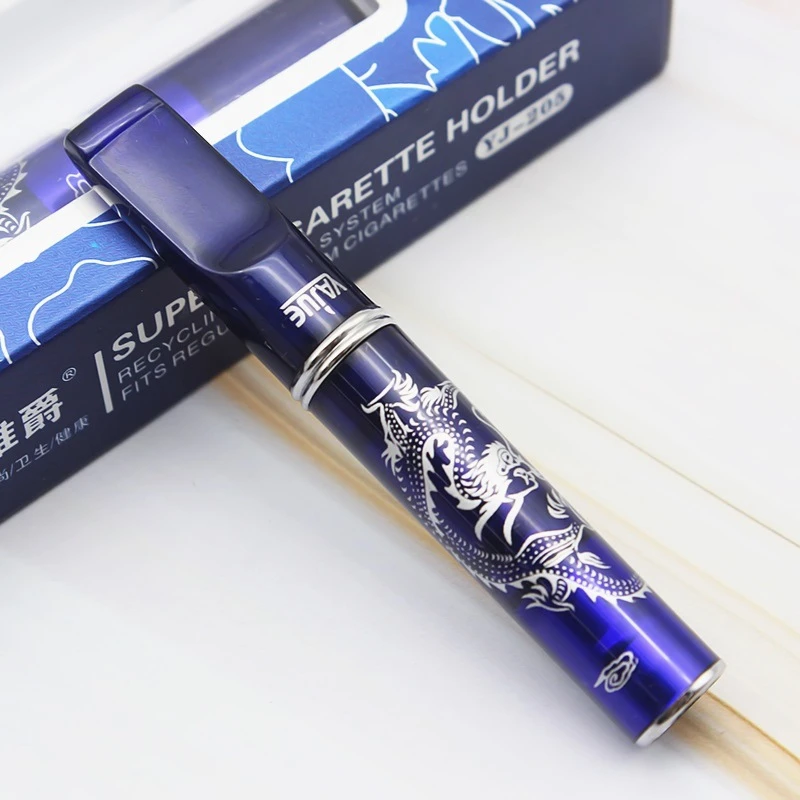 粗中细一体三用龙纹烟嘴过滤嘴清洗循环使用微孔过滤塑料烟过滤嘴