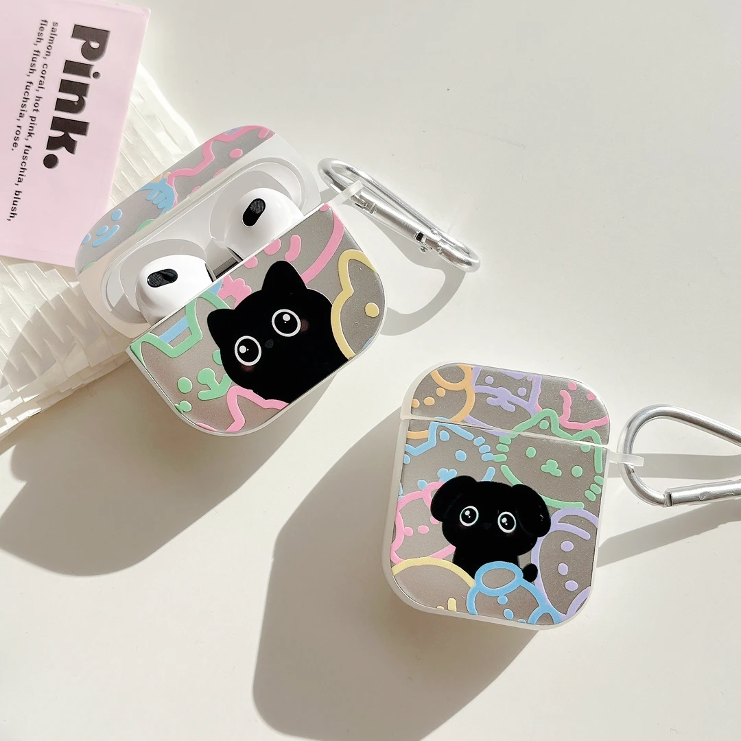 可爱卡通电镀猫咪小狗AirPods1/2代苹果无线蓝牙耳机套AirPodspro