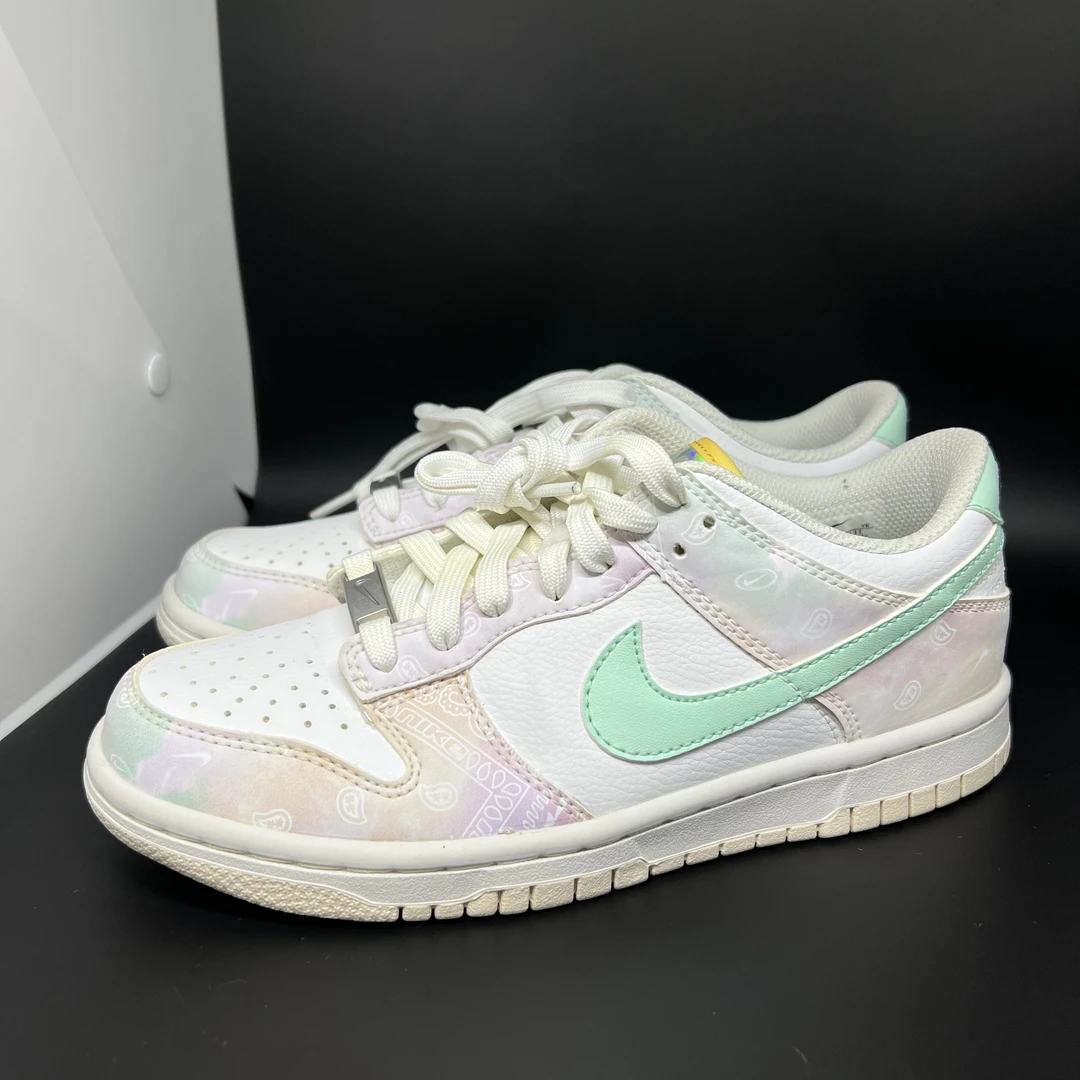 36码/95新/Nike dunk 粉绿 腰果花 低帮板鞋