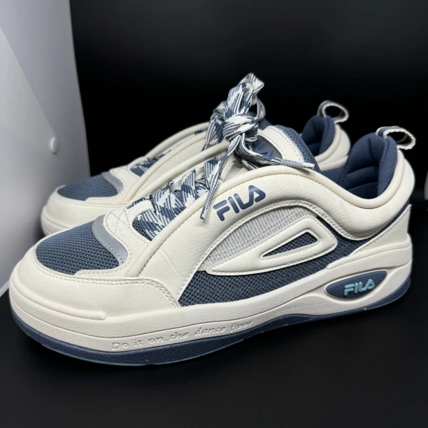 42码/98新/Fila 低帮板鞋 白蓝色男款