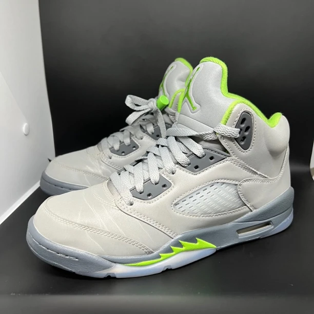 39码/二手/aj5 反射银 灰绿色 复古篮球鞋 内长245