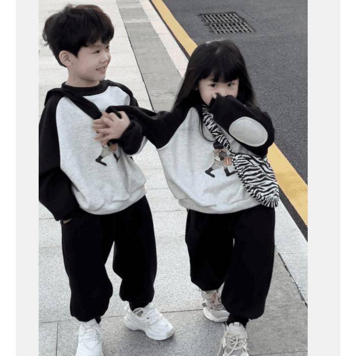 2024儿童秋季新款卫衣套装男女宝宝卫衣卫裤百搭休闲两件套