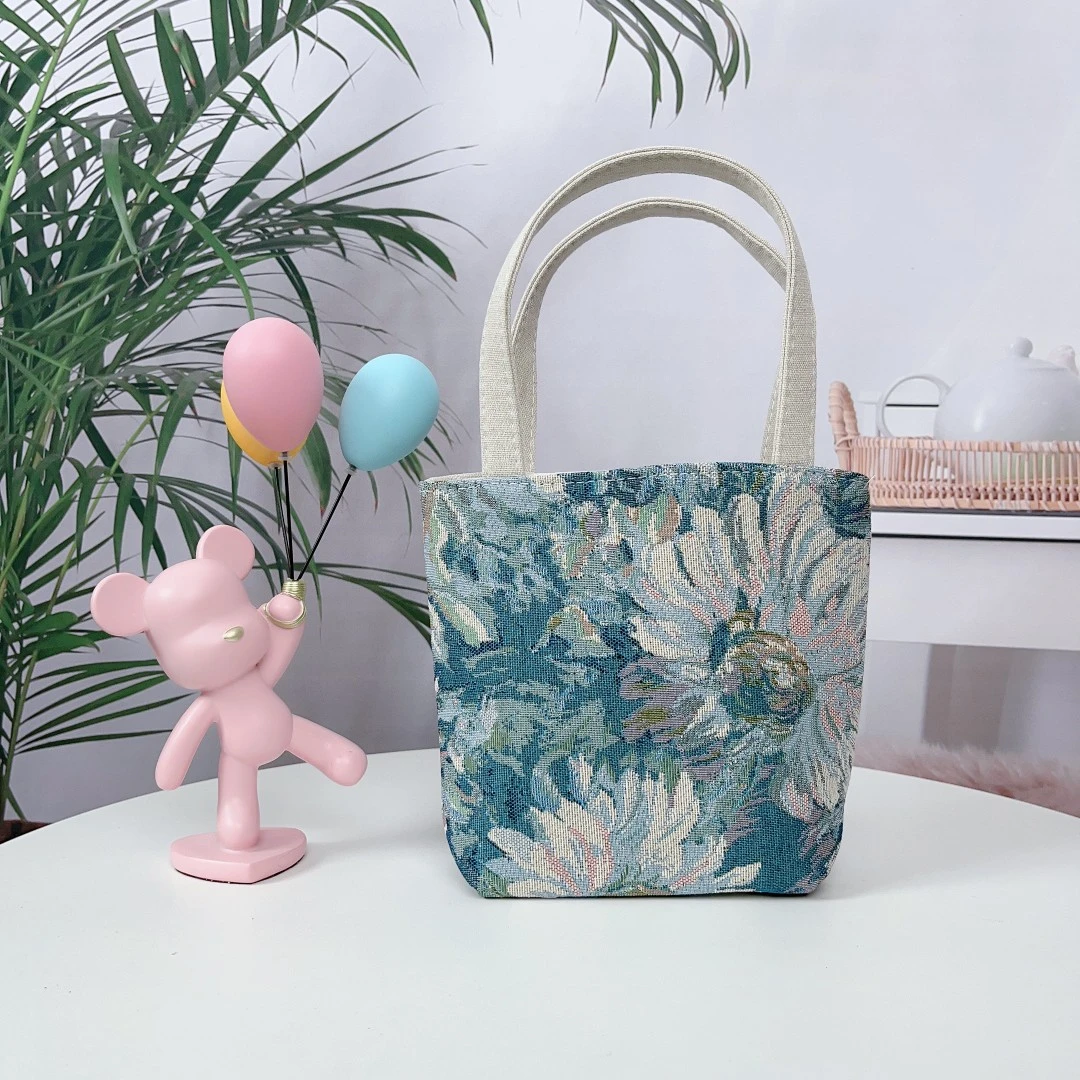 【莫奈花园】手机包迷你小手拎包双面提花绣手机零钱包