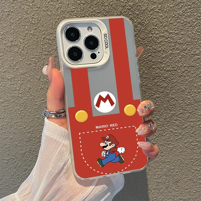 适用马里奥个性苹果15promax高级感iPhone16孙颖莎同款14超手机壳