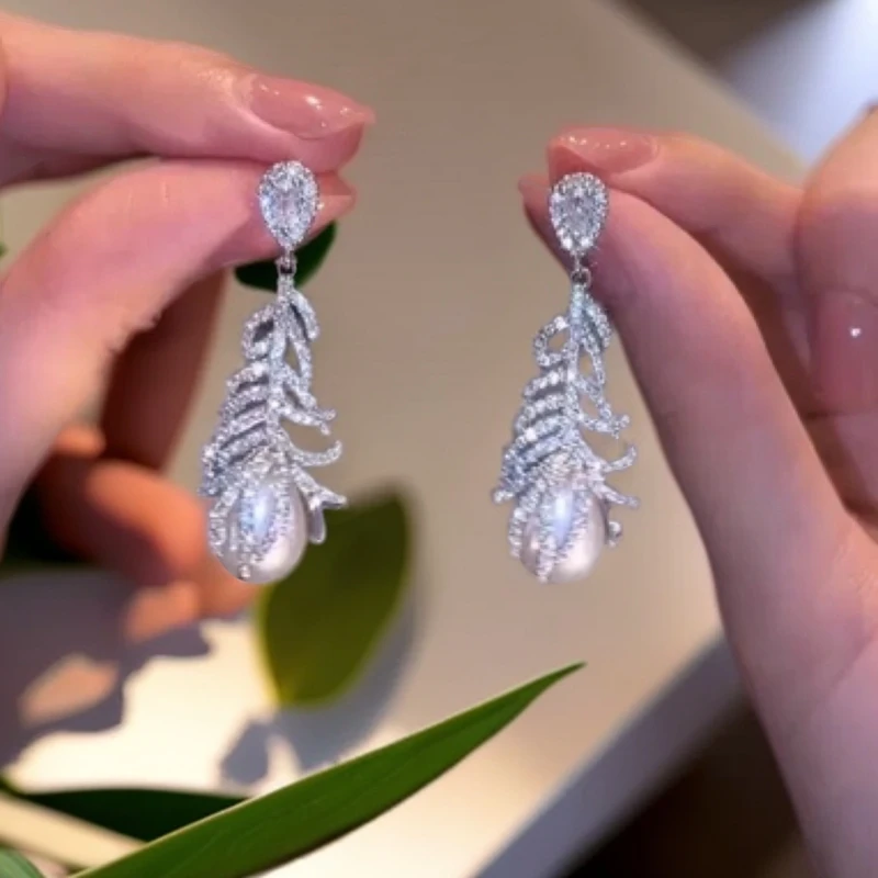 淡水珍珠几何形冷淡风耳环时尚优雅重工轻奢珠宝设计师镶嵌灵动