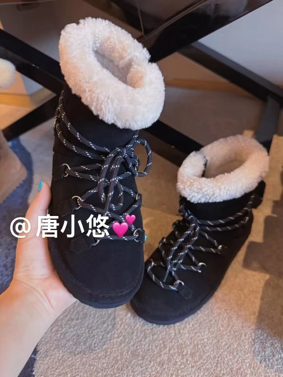 唐小悠 童装定制款 上新2024小悠同款 洋气绑带雪地靴