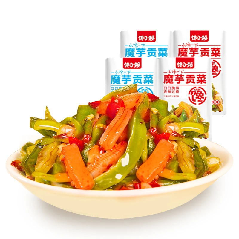 馋小赖魔芋贡菜香辣酸辣酱腌菜下饭菜独立小包装即食解馋小零食批