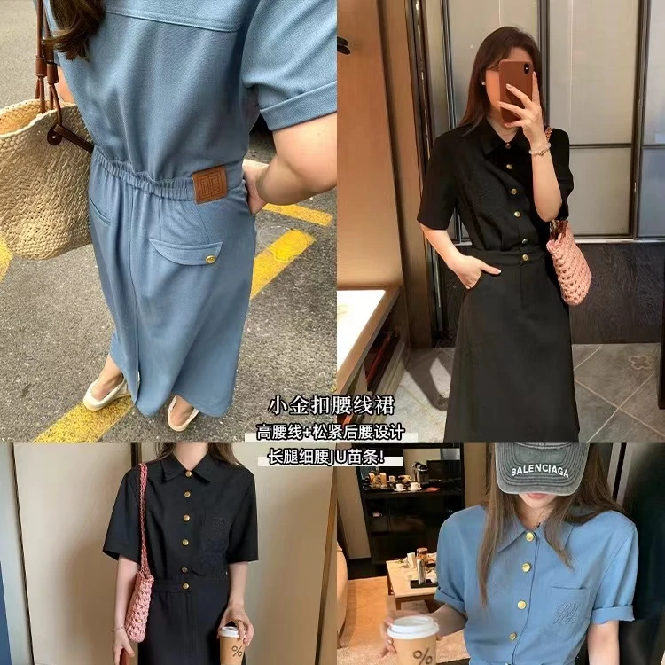 【反季现货-NAZ佳怡微胖大码定制】新款气质显瘦衬衣式polo连衣裙