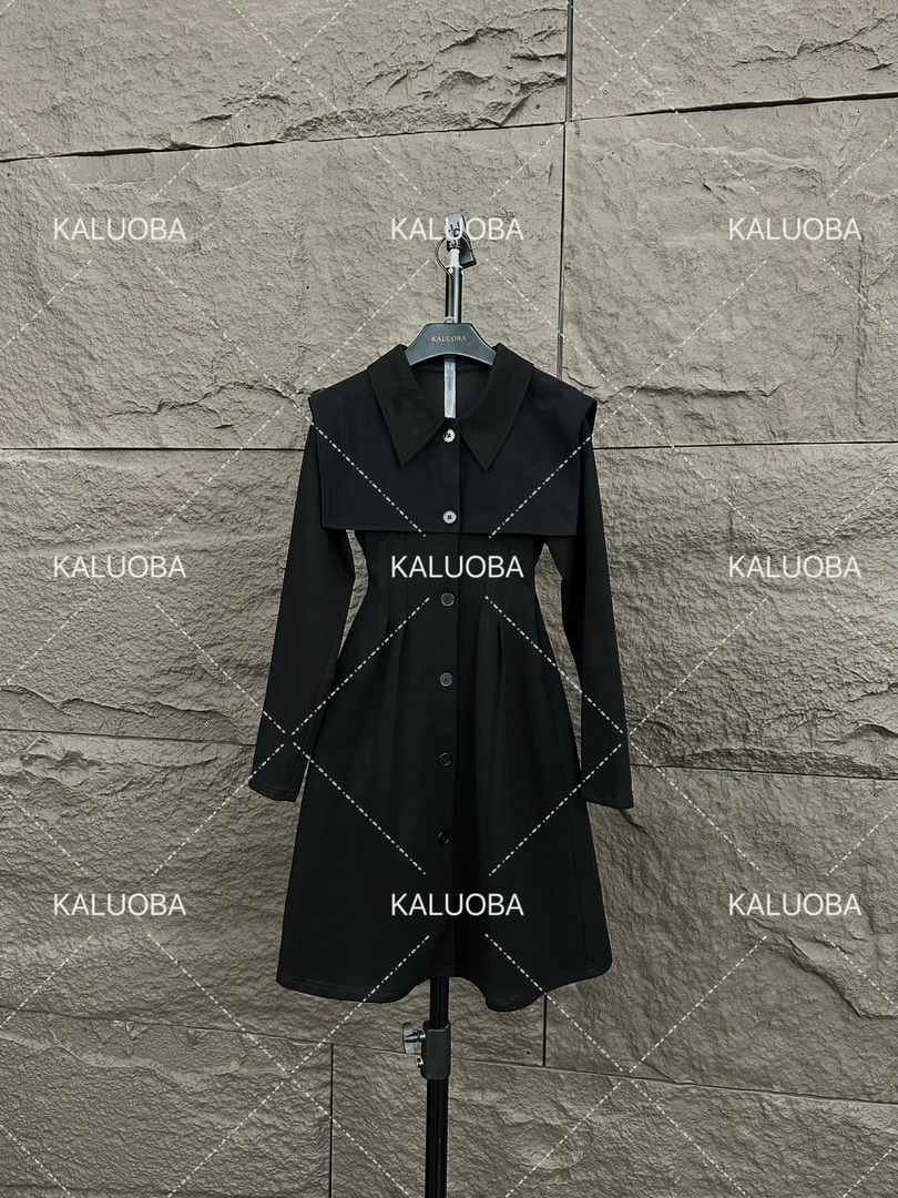 【原创大码设计师款女装】2024春秋新款高级Polo领显瘦连衣裙5712