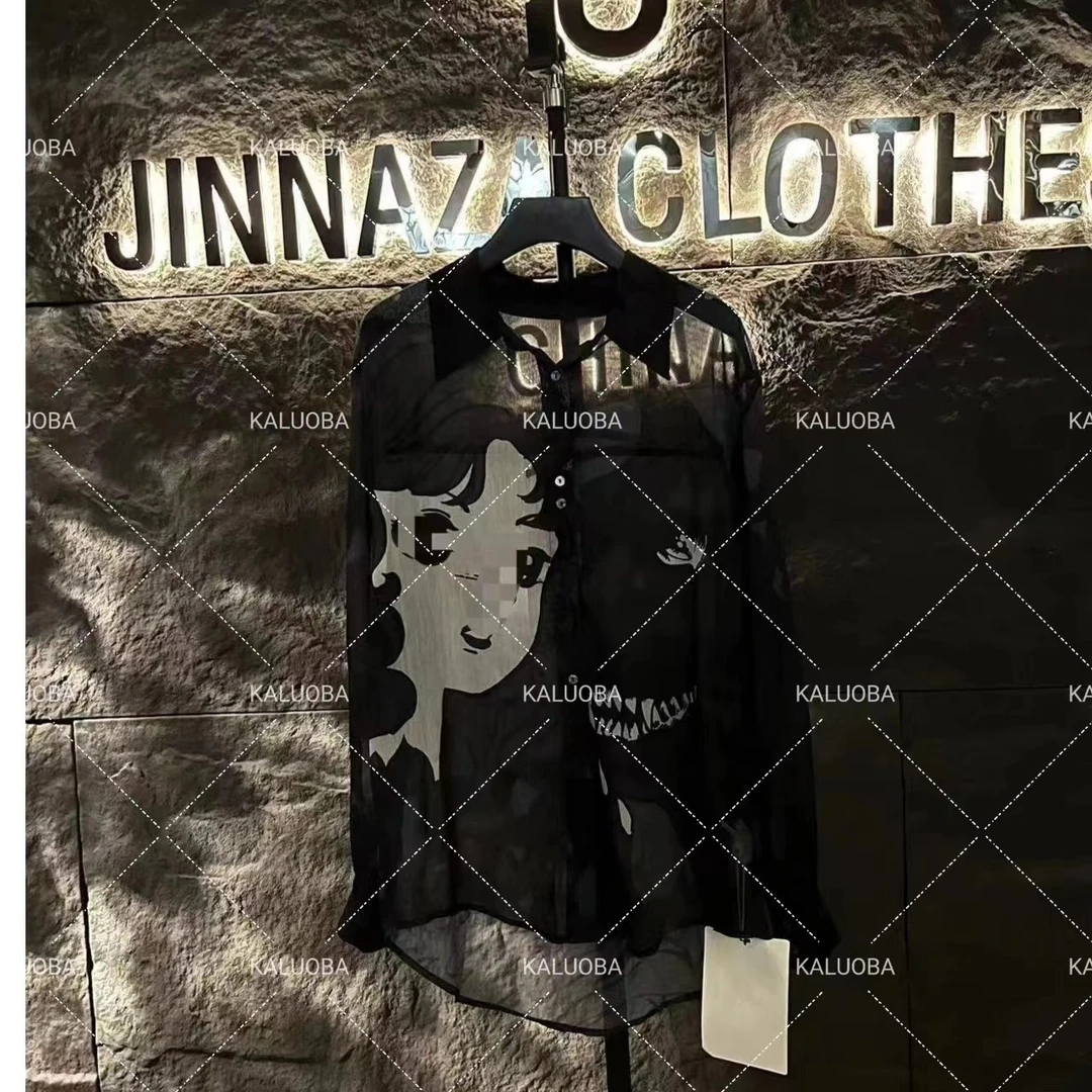 【原创设计师款女装】新款polo领时尚少女提花宽松衬衫3692#