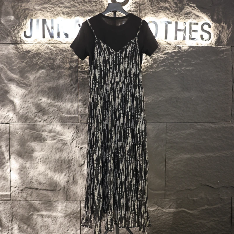 【原创设计师款女装】2023年轻奢显瘦气质短袖大码连衣裙子3587#