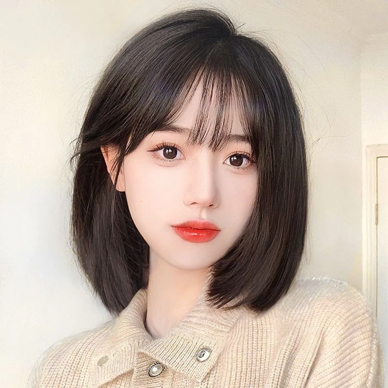 【新升级8*10cm肤色大头皮】假发女短发波波头真发全真发递针假发