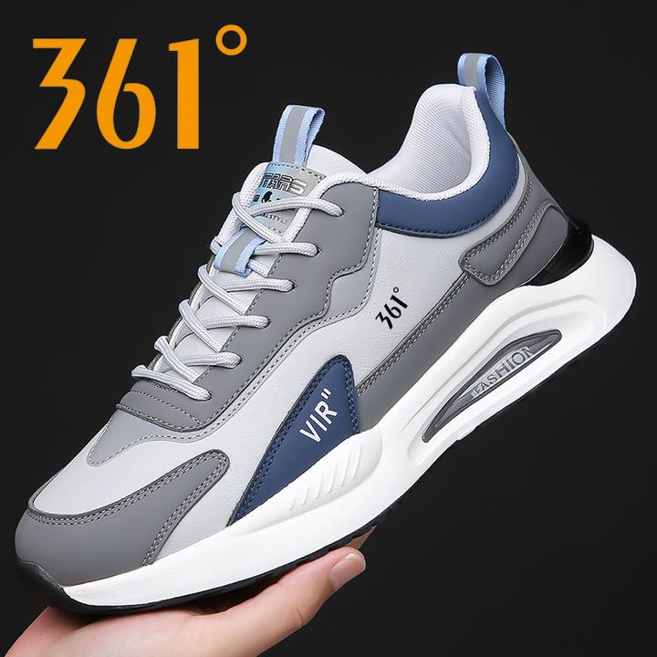361°男鞋秋冬加绒保暖皮面防水透气舒适防滑减震休闲跑步运动鞋男