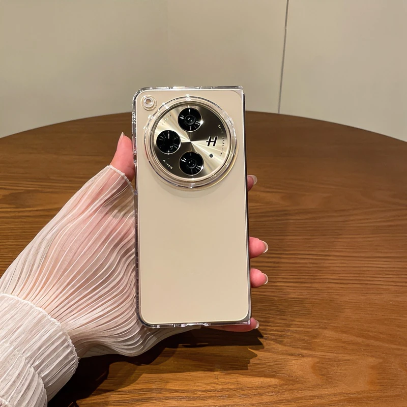 适用oppofindn3手机壳折叠屏新款简约超薄透明镜头全包防摔保护套