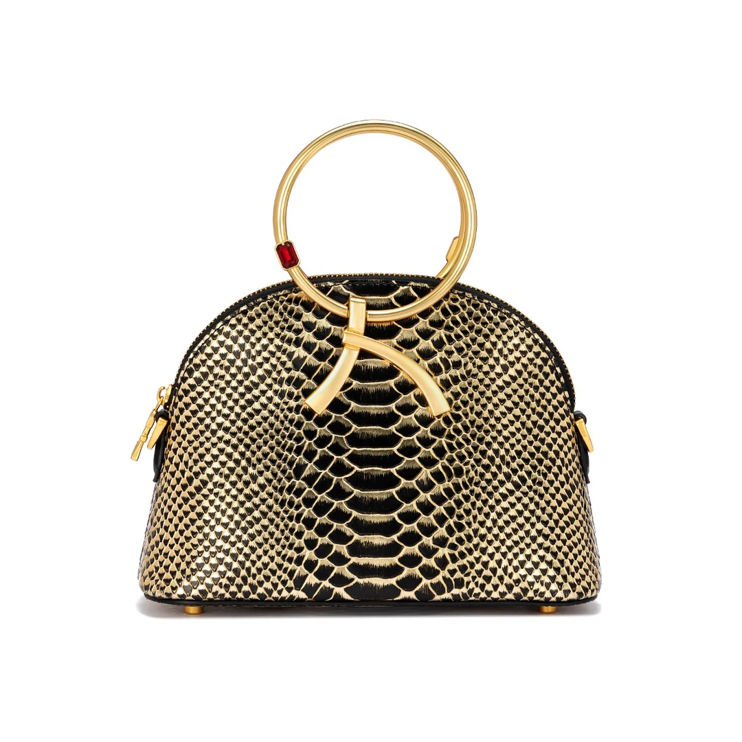 诺贝达意式高级感轻奢小众设计师款蛇纹名媛女包新款手提包Z