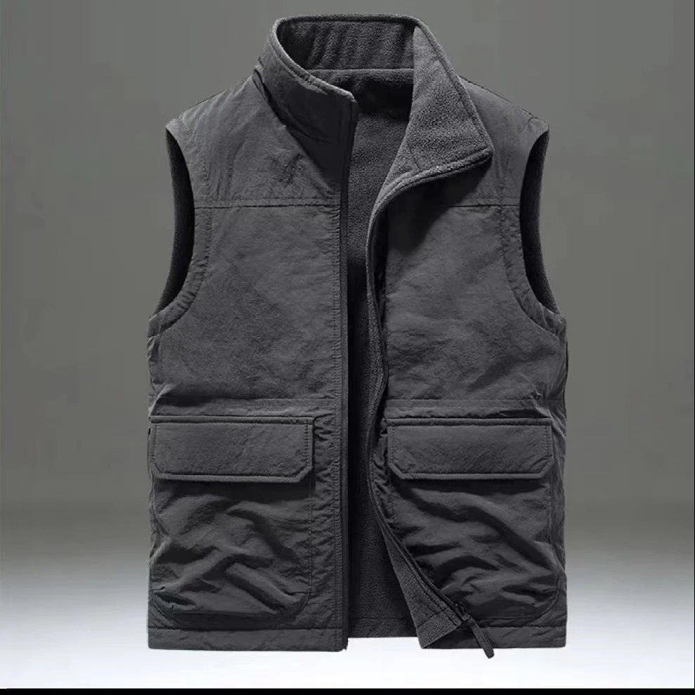 【品质好货】马甲男秋冬季加绒坎肩背心休闲运动马夹H