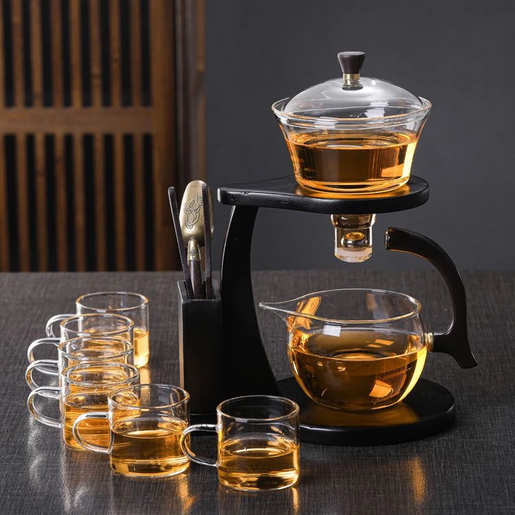 全自动磁吸泡茶器耐热透明玻璃茶具套装防烫懒人茶壶家用茶水分离