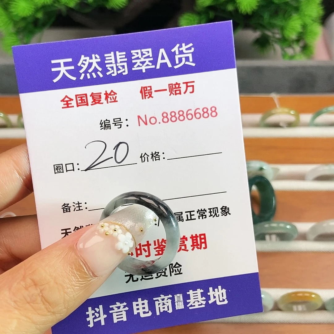 翡翠戒圈未镶嵌6688