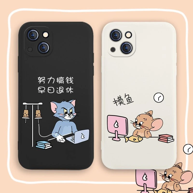 汤姆杰瑞苹果iPhone14plus手机壳15Pro卡通12promax/11可爱硅/13