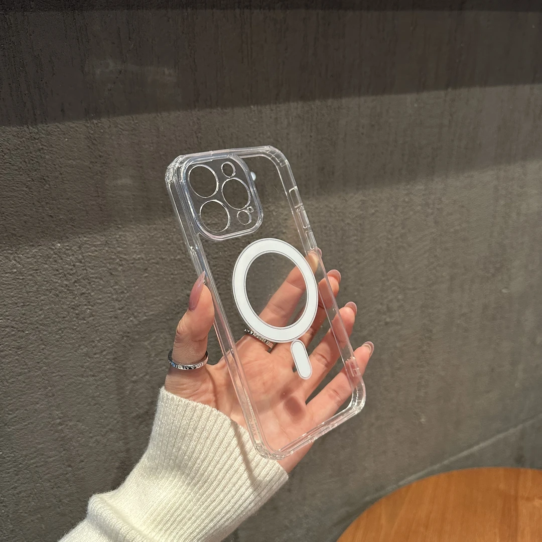 苹果14promax手机壳iPhone13防摔12全包11透明Magsafe磁吸xr硬壳x