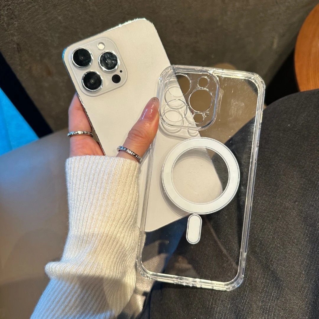 无线充电苹果14promax手机壳Magsafe磁吸iphone15防摔13透明12/11