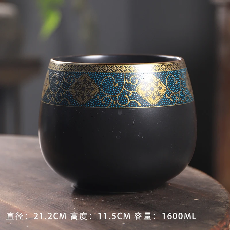 茶洗缸茶渣缸陶瓷洗茶具盆倒茶叶渣桶桌面茶水桶废水缸茶钵建水盂