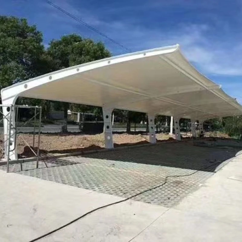 膜结构车棚汽车雨棚电动车充电车棚小区停车棚新能源充电桩车棚