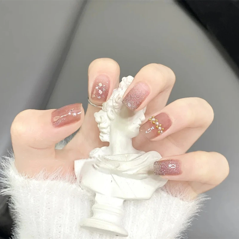 【中长】 碎钻贝壳 穿戴甲美甲贴片可拆卸穿戴式指甲贴片24片装