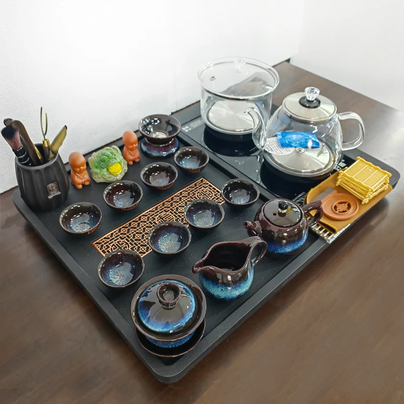 功夫茶具套装家用办公室全自动整套烧水一体高端茶盘桌面专用茶台