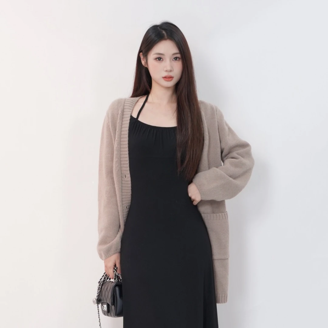 三福 秋冬美拉德穿搭百搭外套毛织开衫毛衣大开衫478933