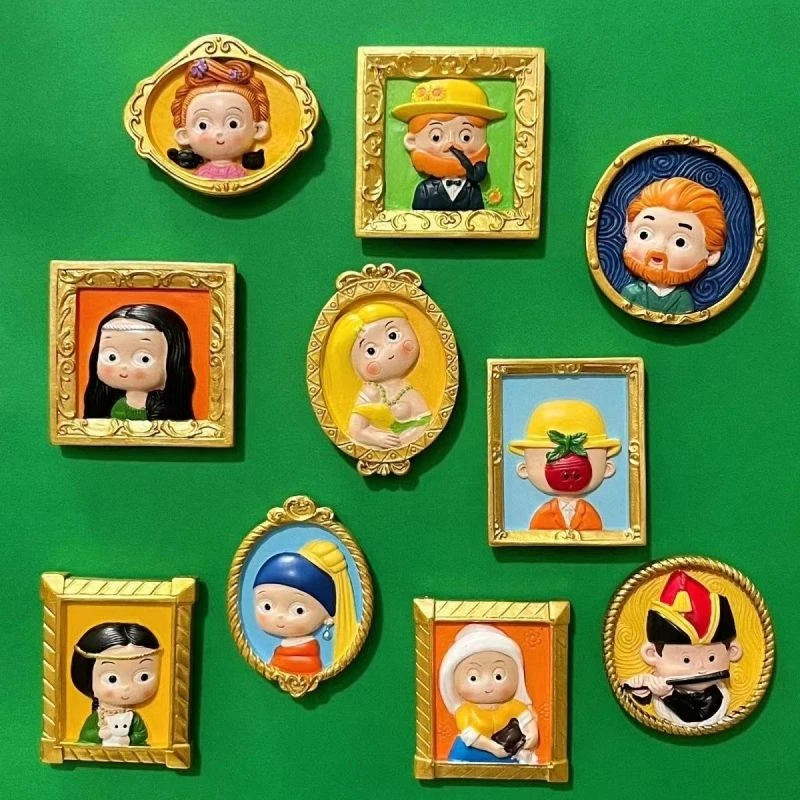 世界名画填色石膏娃娃涂鸦幼儿园亲子活动学生摆地摊创业解压yw