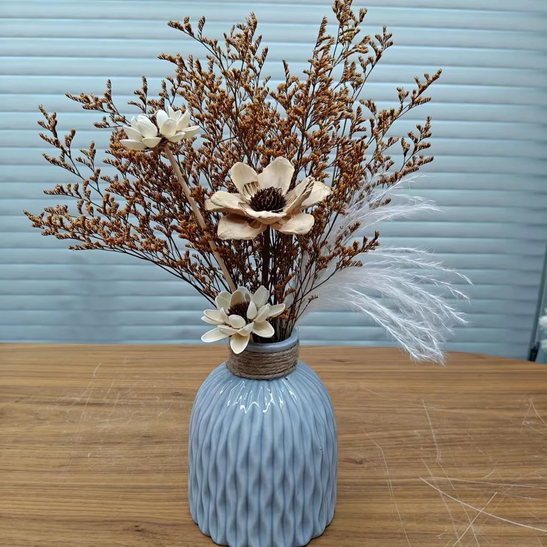 开播福利【木莲】干花永生花花束含瓶包邮
