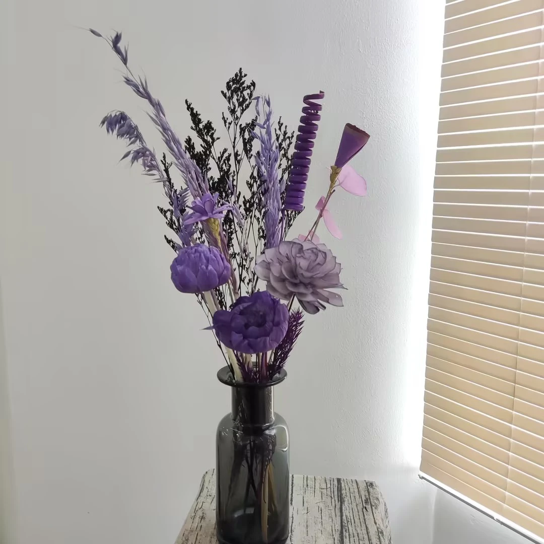 开播套餐【紫梦】干花永生花混搭花束含瓶包邮