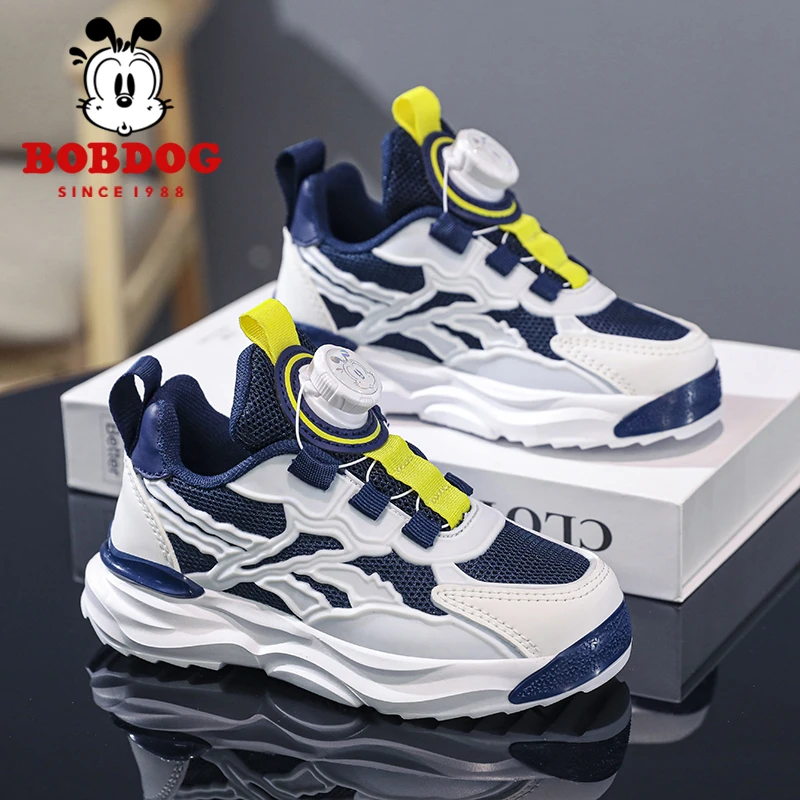 巴布豆男童运动鞋2025春秋新款透气网面儿童鞋中大童男孩子休闲鞋