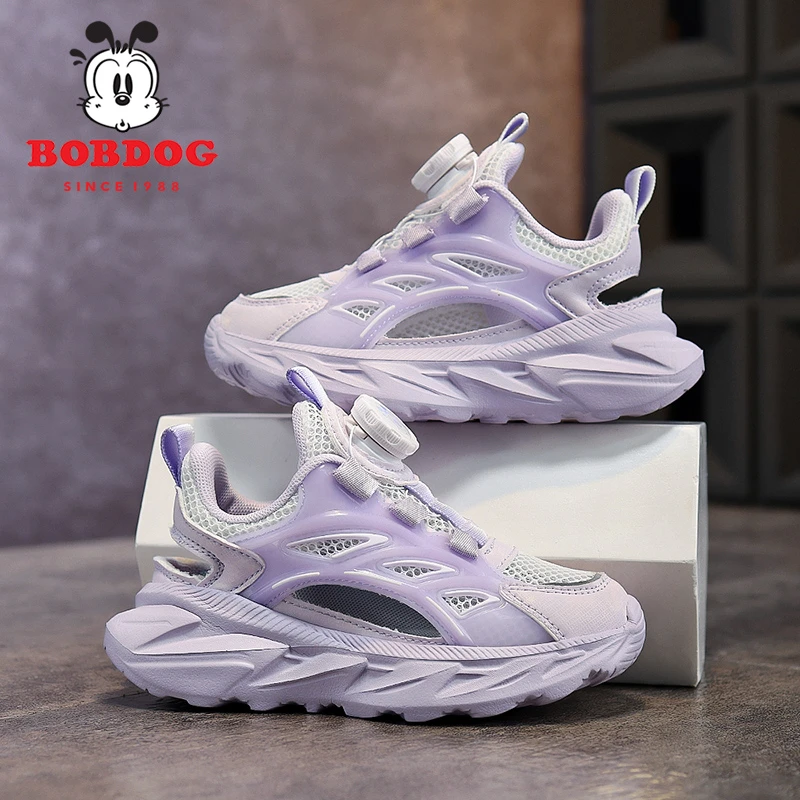 巴布豆女童运动鞋2025夏季新款镂空透气单网儿童女孩小学生跑步鞋