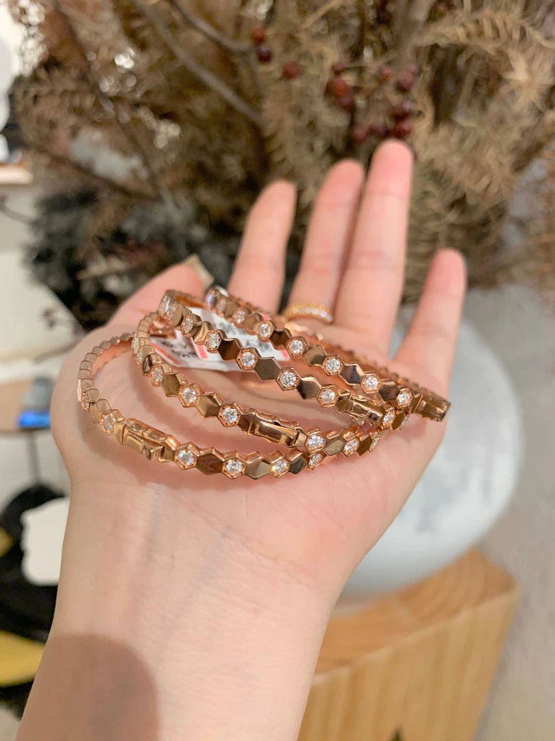 925银莫桑石手镯 【蜂巢手镯】百搭ins风豪华镶嵌简约手镯女款