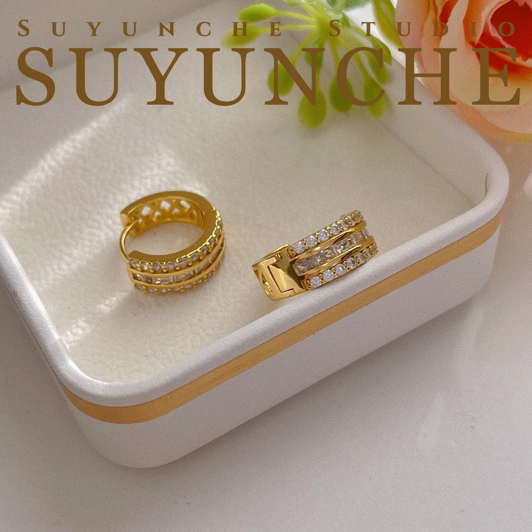 铜合金耳饰 Suyunche Z70气质百搭精致小众设计感耳钉耳环