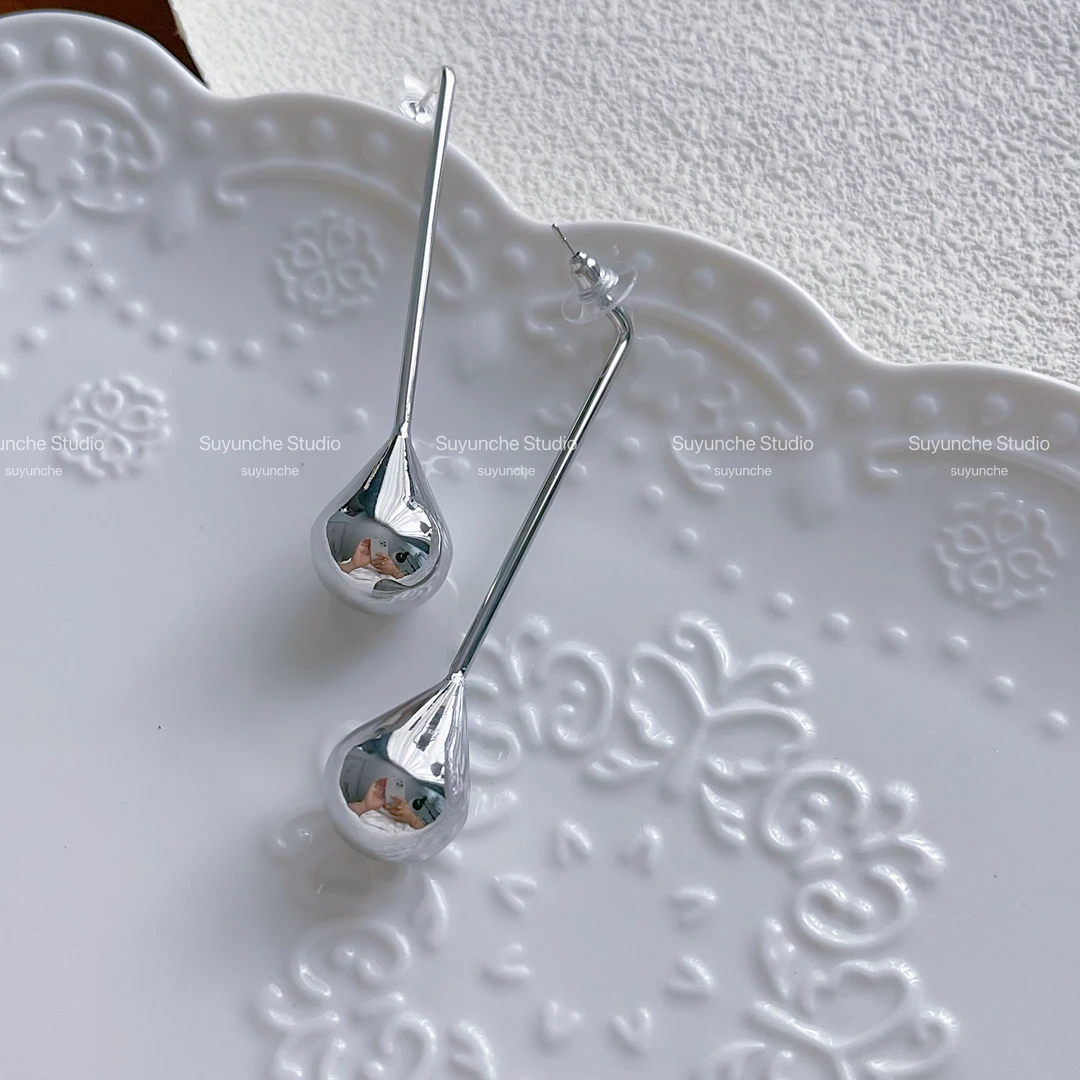 钛钢耳饰 Suyunche2020时尚别致滴水款光面个性耳环