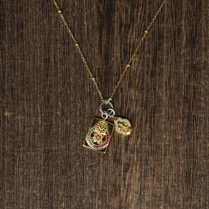 吊坠925银  【静文】925银黄才才咒轮项链/条FL-2713