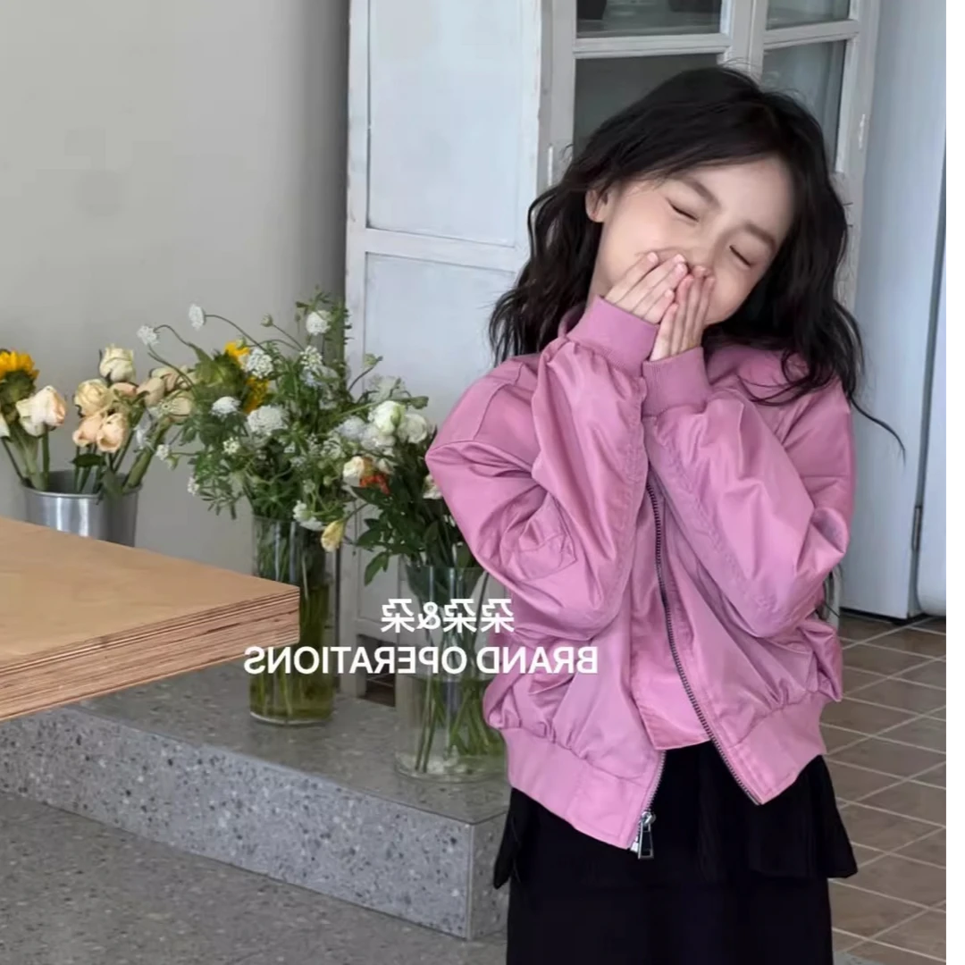 女童春秋款外套儿童装2025新款洋气时髦棒球服大童炸街夹克衫潮