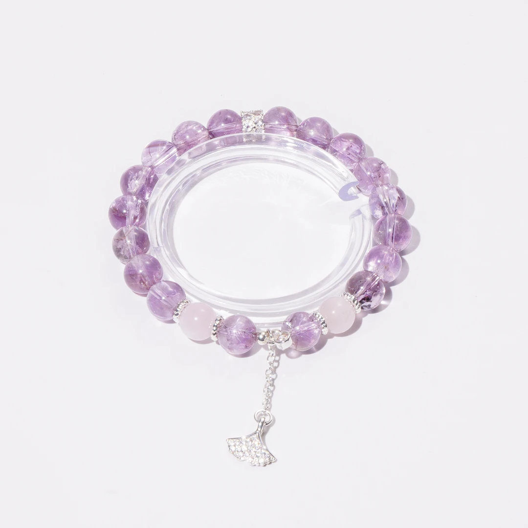 XH884-紫阿塞紫锂辉手串有暇多样性发