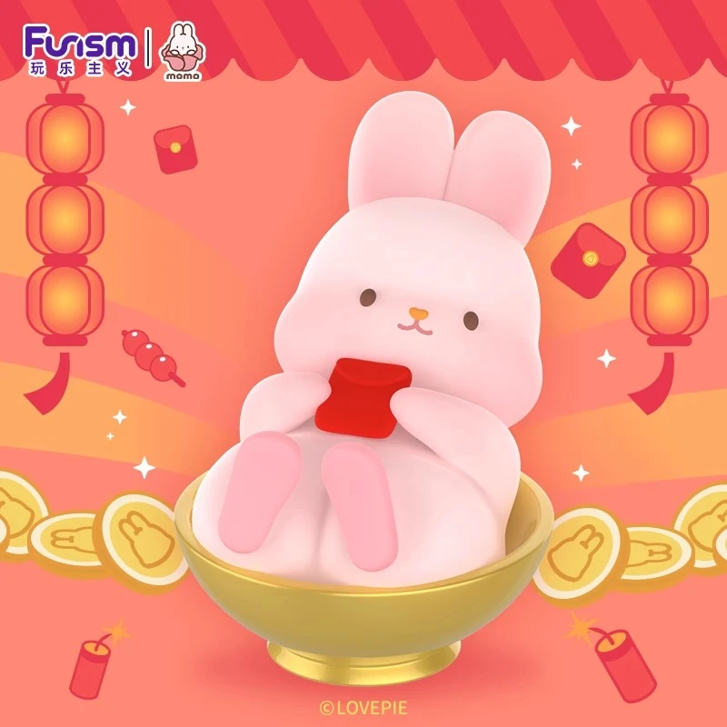 【拆盒】momo摸摸兔恭贺金喜系列潮玩手办盲盒