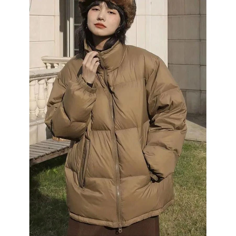 新款羽绒服特大码300斤胖MM加厚羽绒服2023秋冬宽松保暖立领面