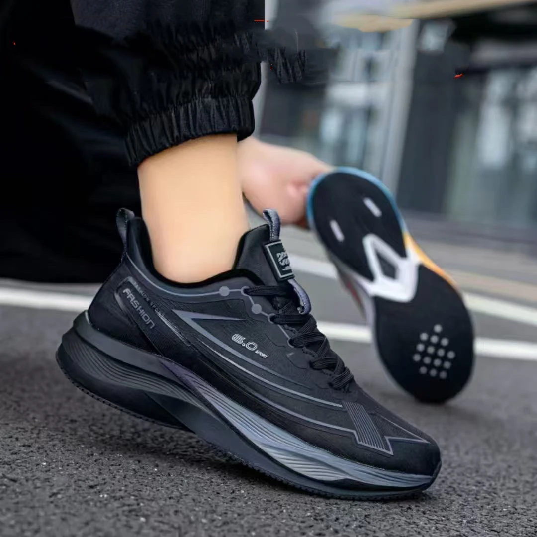 男士黑底黑面时尚舒适百搭跑步鞋运动鞋户外休闲鞋8839